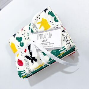 Emma & Mila Stax 5pcs 18" x21" 100% cotton fabric Bundle Quilting Moose Forest
